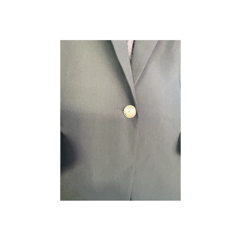 Zara Black Women's Single-Button Blazer with Slight Puff Shoulder - Picture 7 of 8